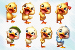 Funny Duck Peeking Around Corner Clipart Bundle - CraftNest - Digital Crafting and Art