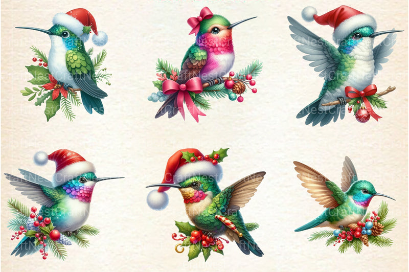 Christmas Hummingbird Clipart Bundle - CraftNest - Digital Crafting and Art