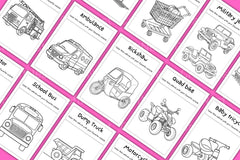 Vehicles Coloring Book for Kids - CraftNest - Digital Crafting and Art