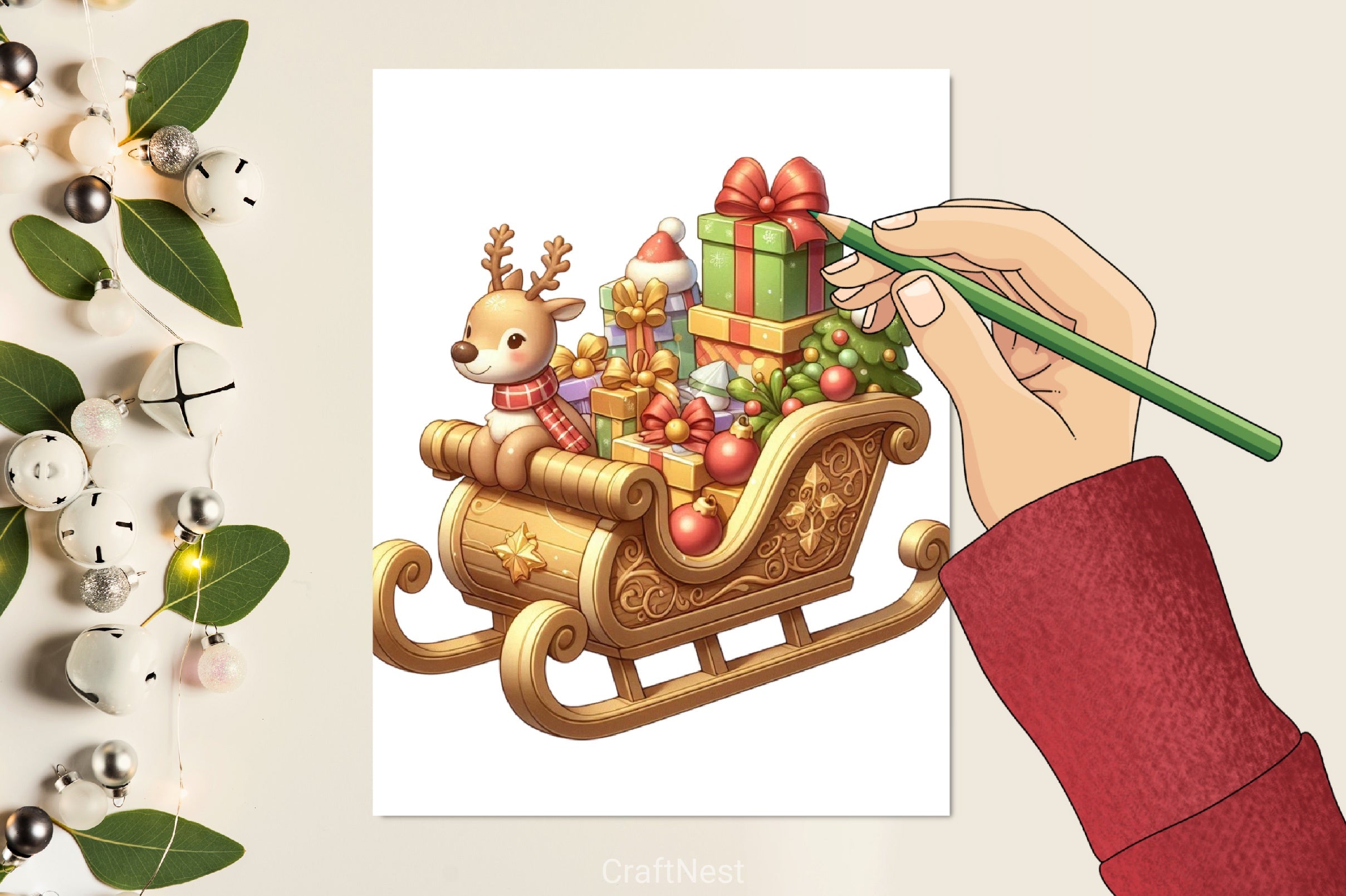 Christmas Sleigh Gifts Clipart Bundle - CraftNest - Digital Crafting and Art