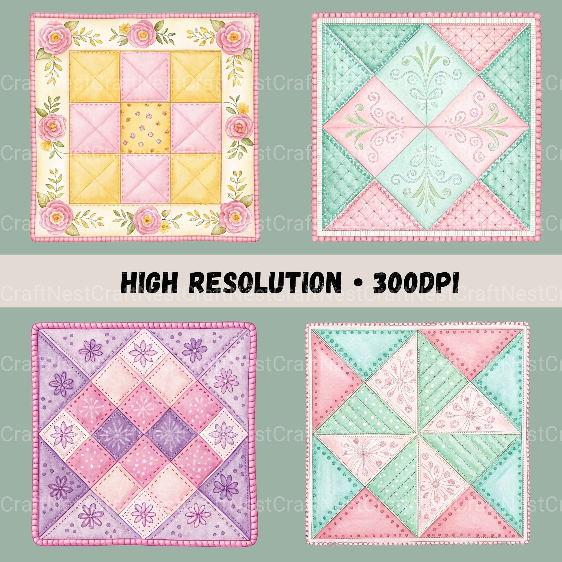 Quilt For Girls Clipart Bundle - CraftNest - Digital Crafting and Art