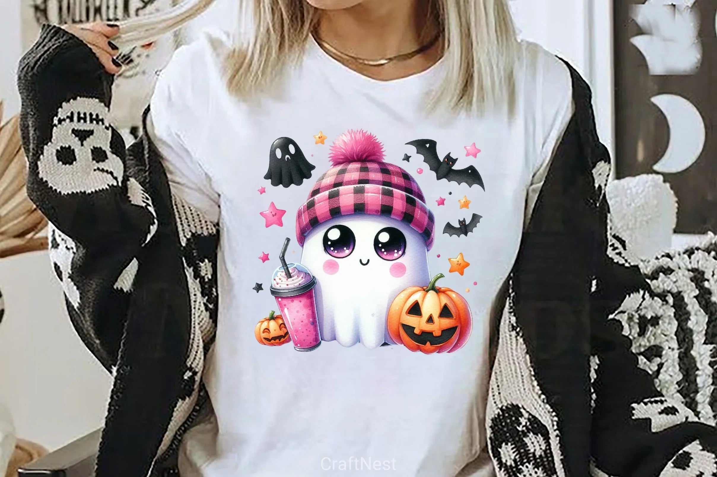 Cute Ghost Cute Halloween Clipart Bundle 10 - CraftNest - Digital Crafting and Art