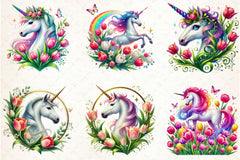Unicorn Tulip Clipart Bundle - CraftNest - Digital Crafting and Art