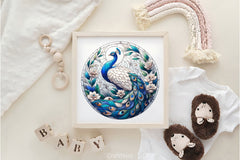 Stained Glass Peacock Wind Spinner Clipart Bundle - CraftNest - Digital Crafting and Art