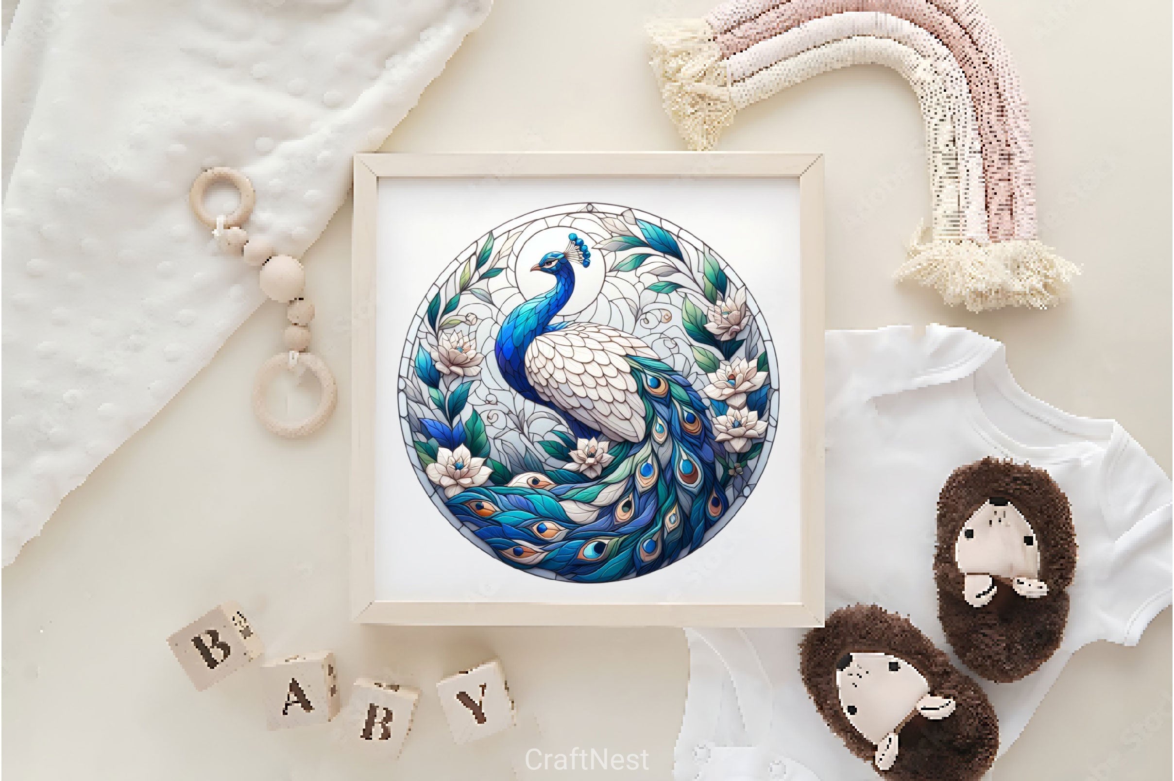 Stained Glass Peacock Wind Spinner Clipart Bundle - CraftNest - Digital Crafting and Art