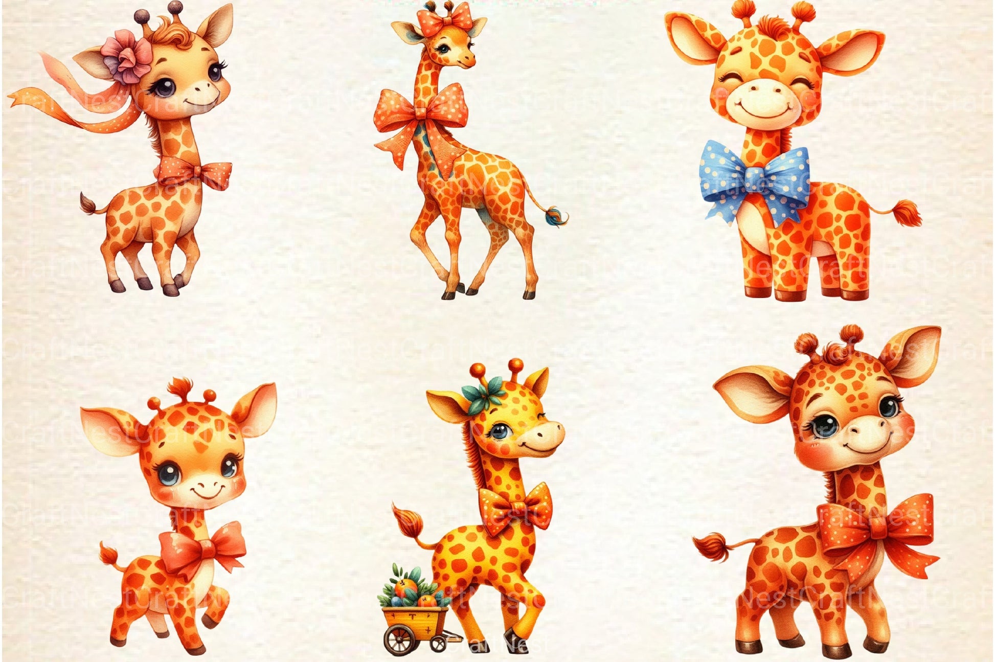 Valentine's Day Giraffe Clipart Bundle - CraftNest - Digital Crafting and Art