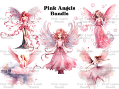 Pink Angels Clipart - CraftNest