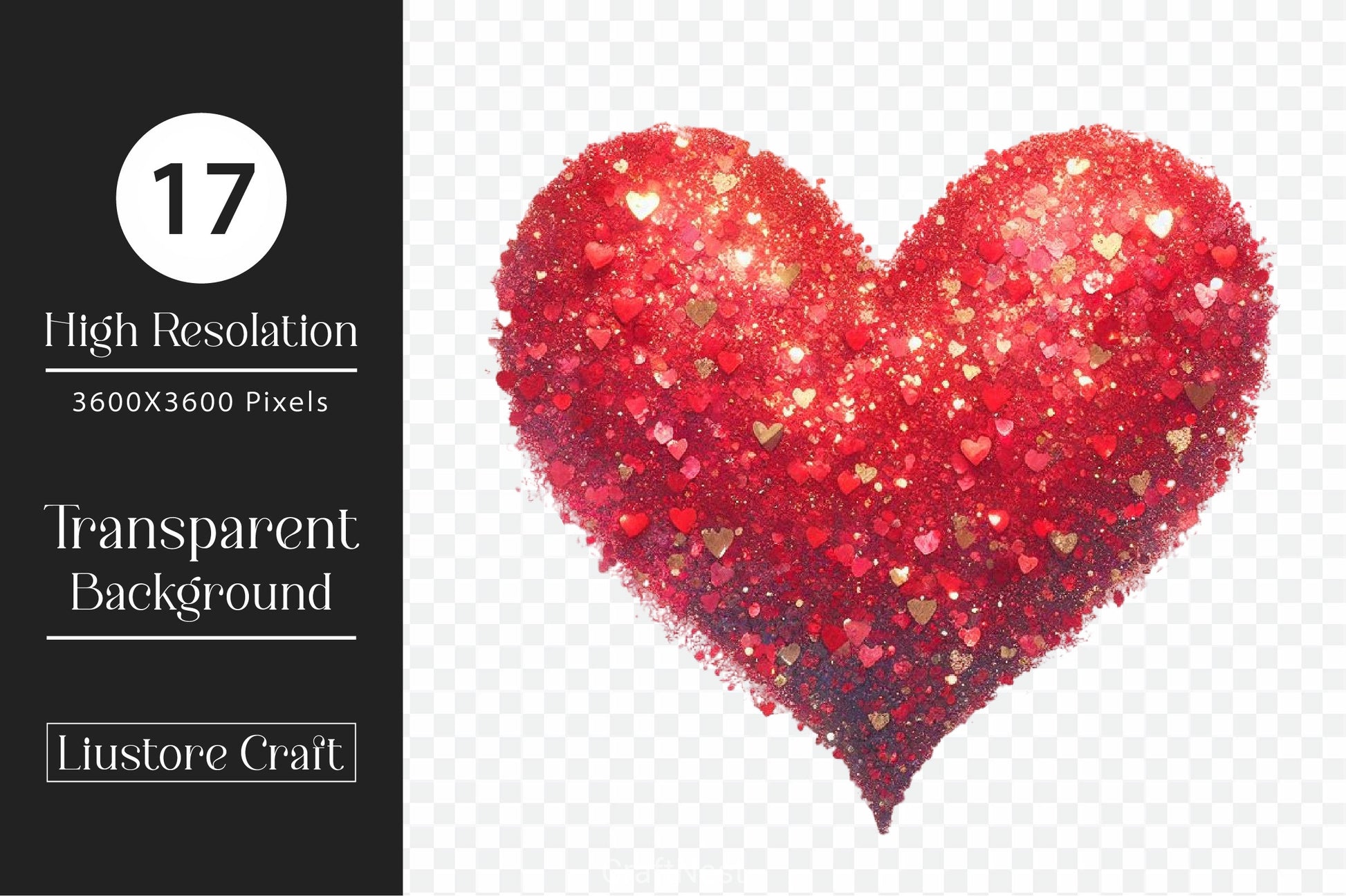 Glitter Heart Valentines Day Clipart Bundle - CraftNest - Digital Crafting and Art