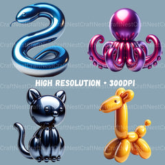 Balloon Animals Clipart Bundle 2 - CraftNest - Digital Crafting and Art