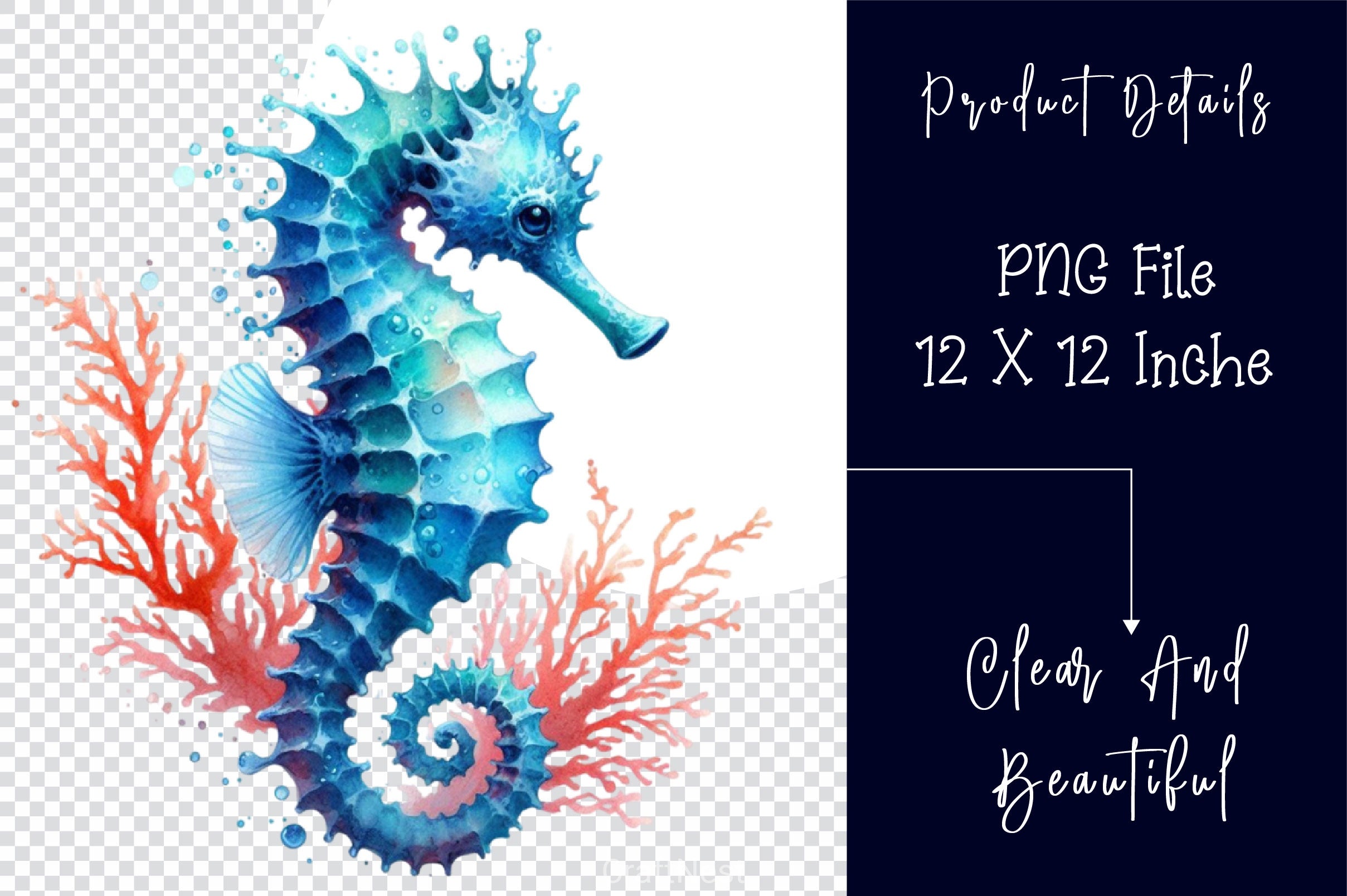 Sea Seahorse Clipart Bundle 2 - CraftNest - Digital Crafting and Art