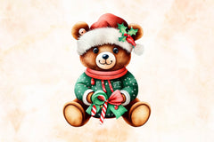 Cute Teddy Christmas Clipart Bundle - CraftNest - Digital Crafting and Art