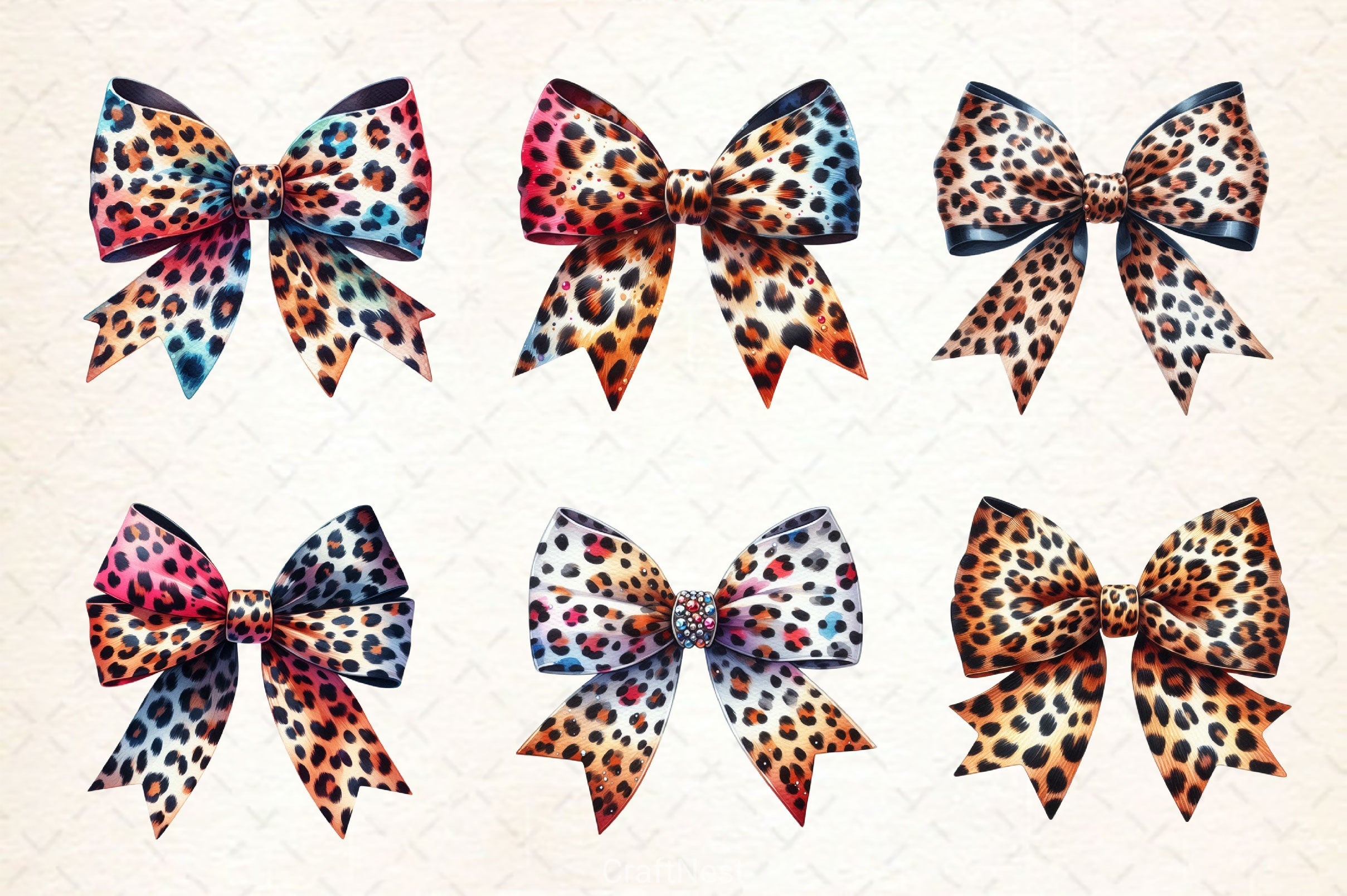 Leopard Bows Clipart Bundle - CraftNest - Digital Crafting and Art