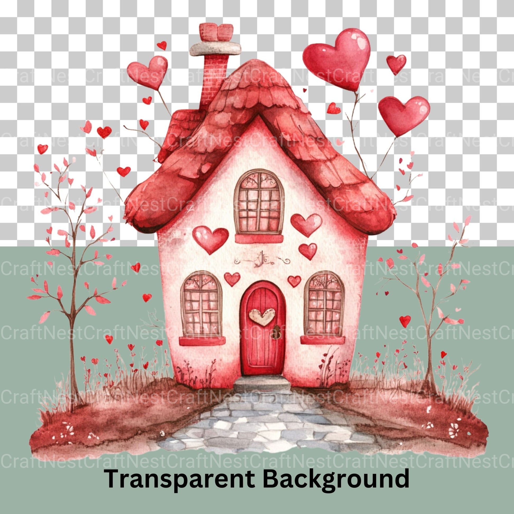 Valentine Houses Clipart Bundle - CraftNest - Digital Crafting and Art