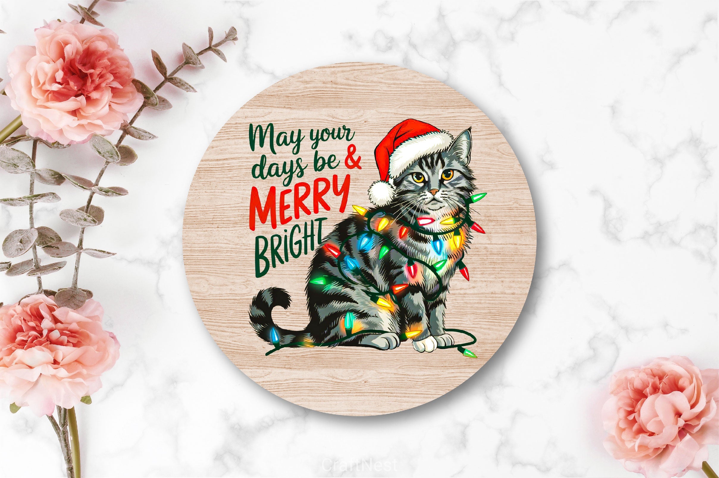 Merry And Bright Cat Christmas Clipart Bundle - CraftNest - Digital Crafting and Art