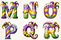 Mardi Gras Alphabet Clipart Bundle - CraftNest - Digital Crafting and Art