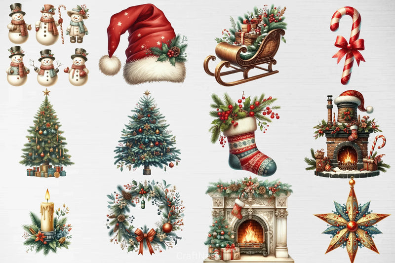 Classic Christmas Clipart Bundle 13 - CraftNest - Digital Crafting and Art