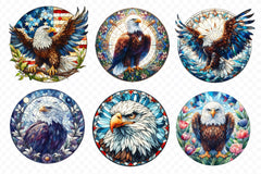 Bald Eagle Stained Glass North America Clipart Bundle - CraftNest - Digital Crafting and Art