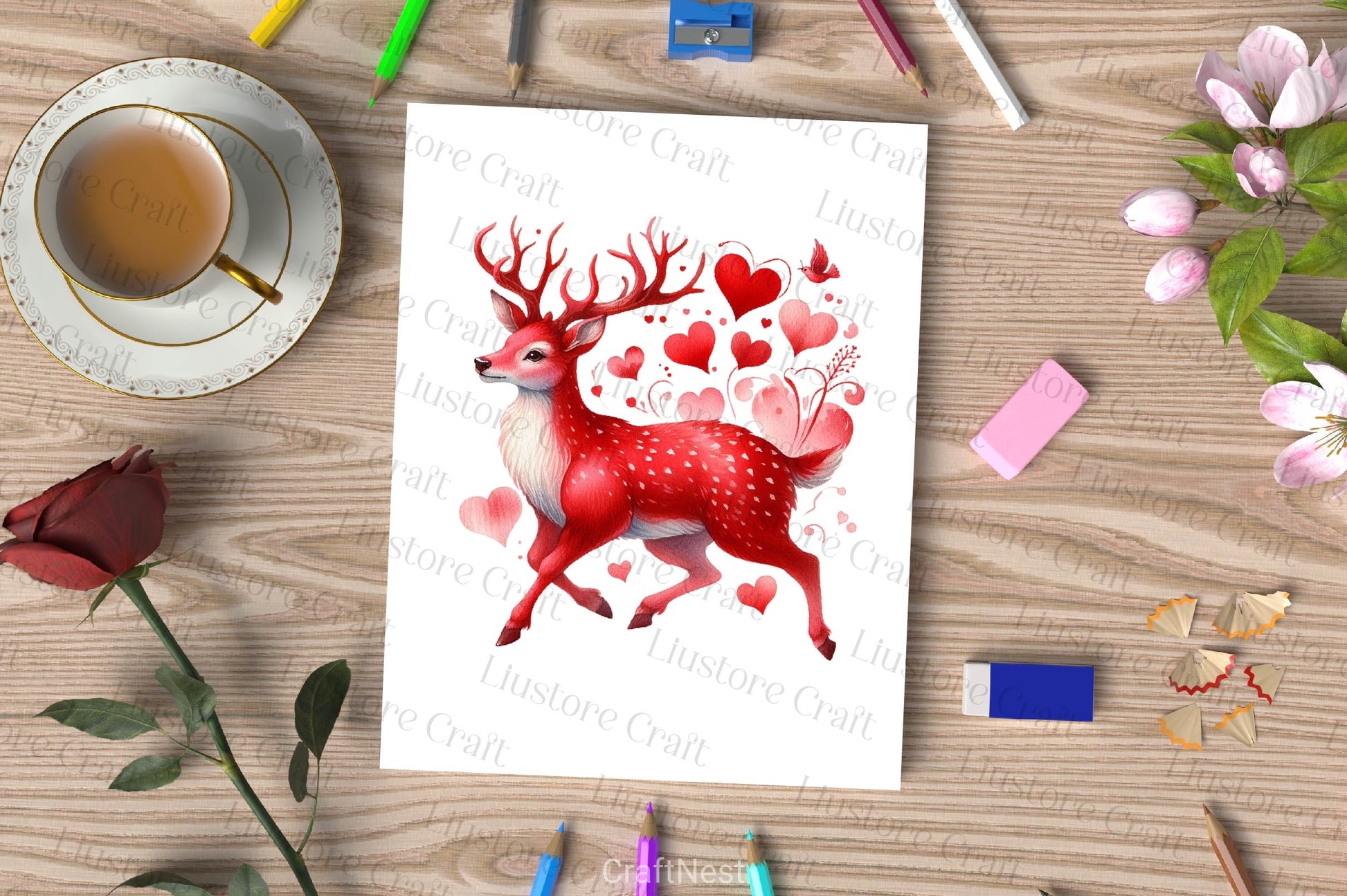 Valentines Deer Clipart Bundle - CraftNest - Digital Crafting and Art