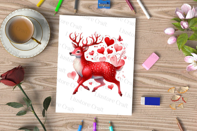 Valentines Deer Clipart Bundle - CraftNest - Digital Crafting and Art