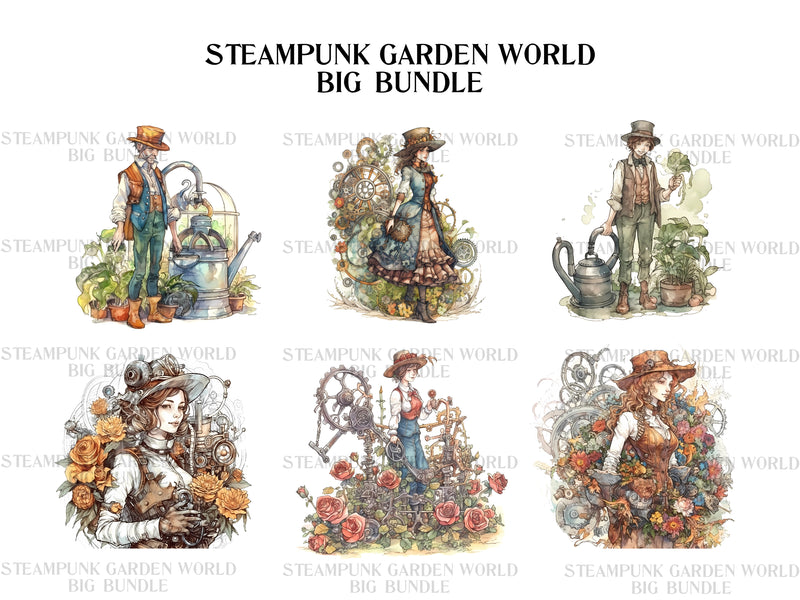 Steampunk Garden World Clipart - CraftNest