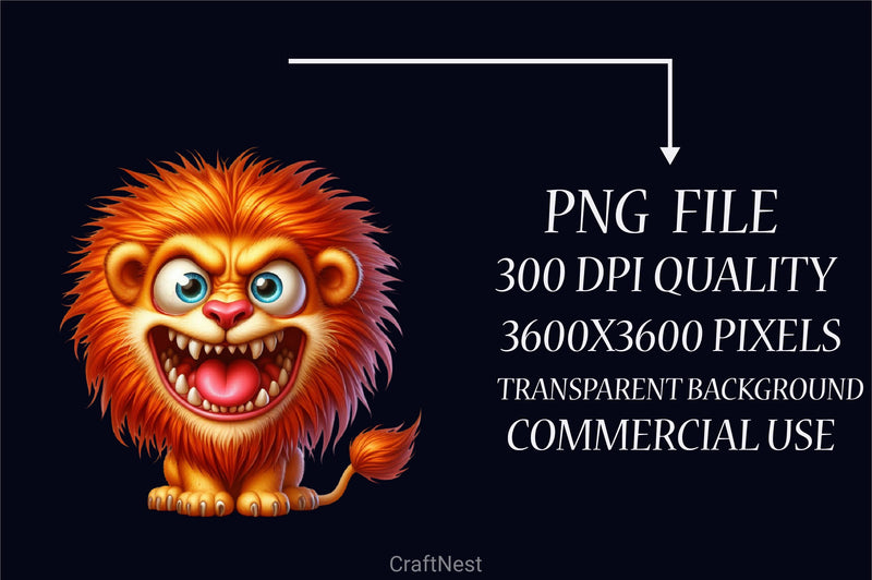 Angry Lion Clipart Bundle - CraftNest - Digital Crafting and Art
