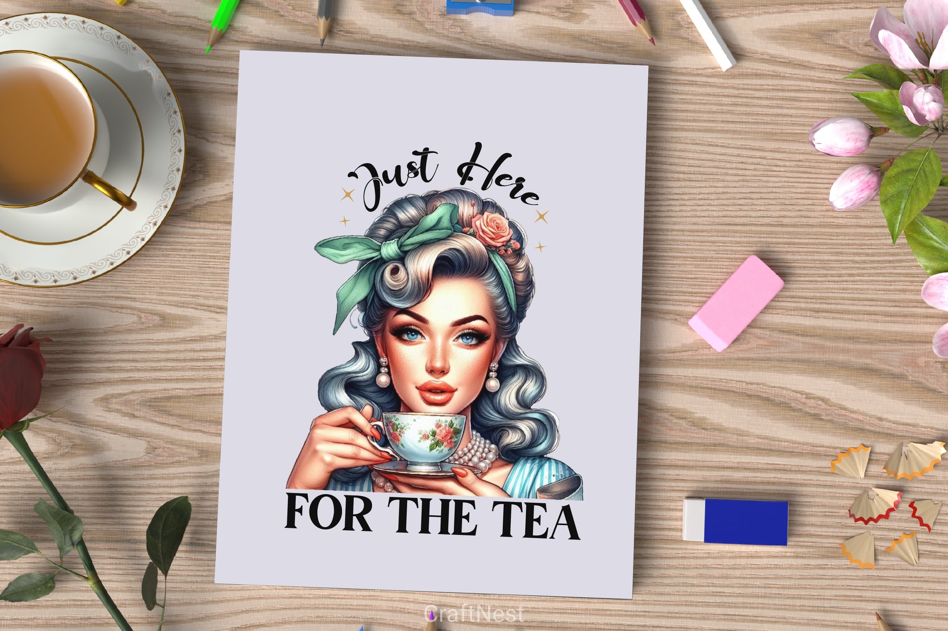 Just Here For The Tea Clipart Bundle 5 - CraftNest - Digital Crafting and Art