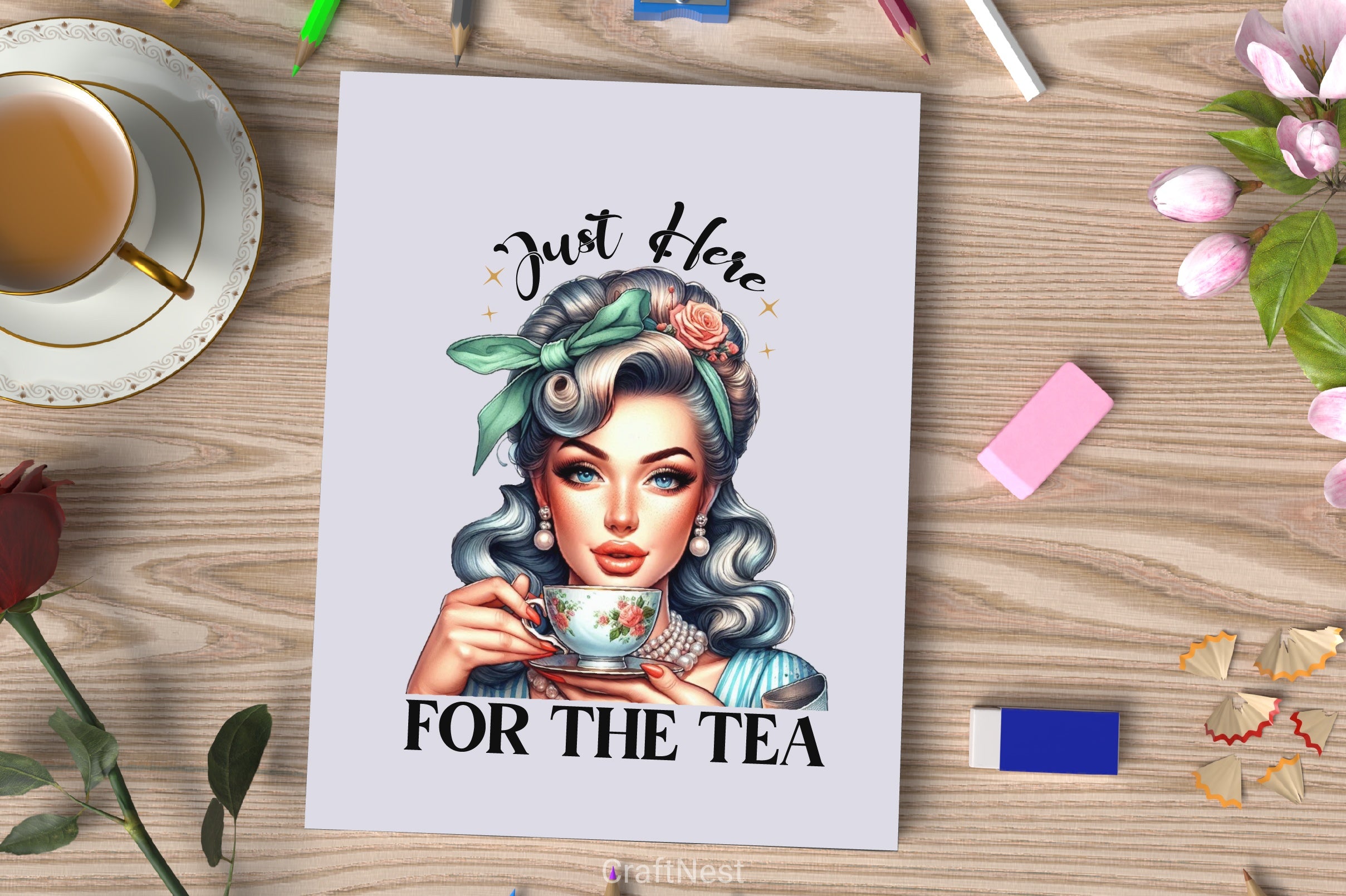 Just Here For The Tea Clipart Bundle 5 - CraftNest - Digital Crafting and Art