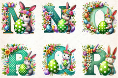 Easter Bunny Alphabet Clipart Bundle 3 - CraftNest - Digital Crafting and Art