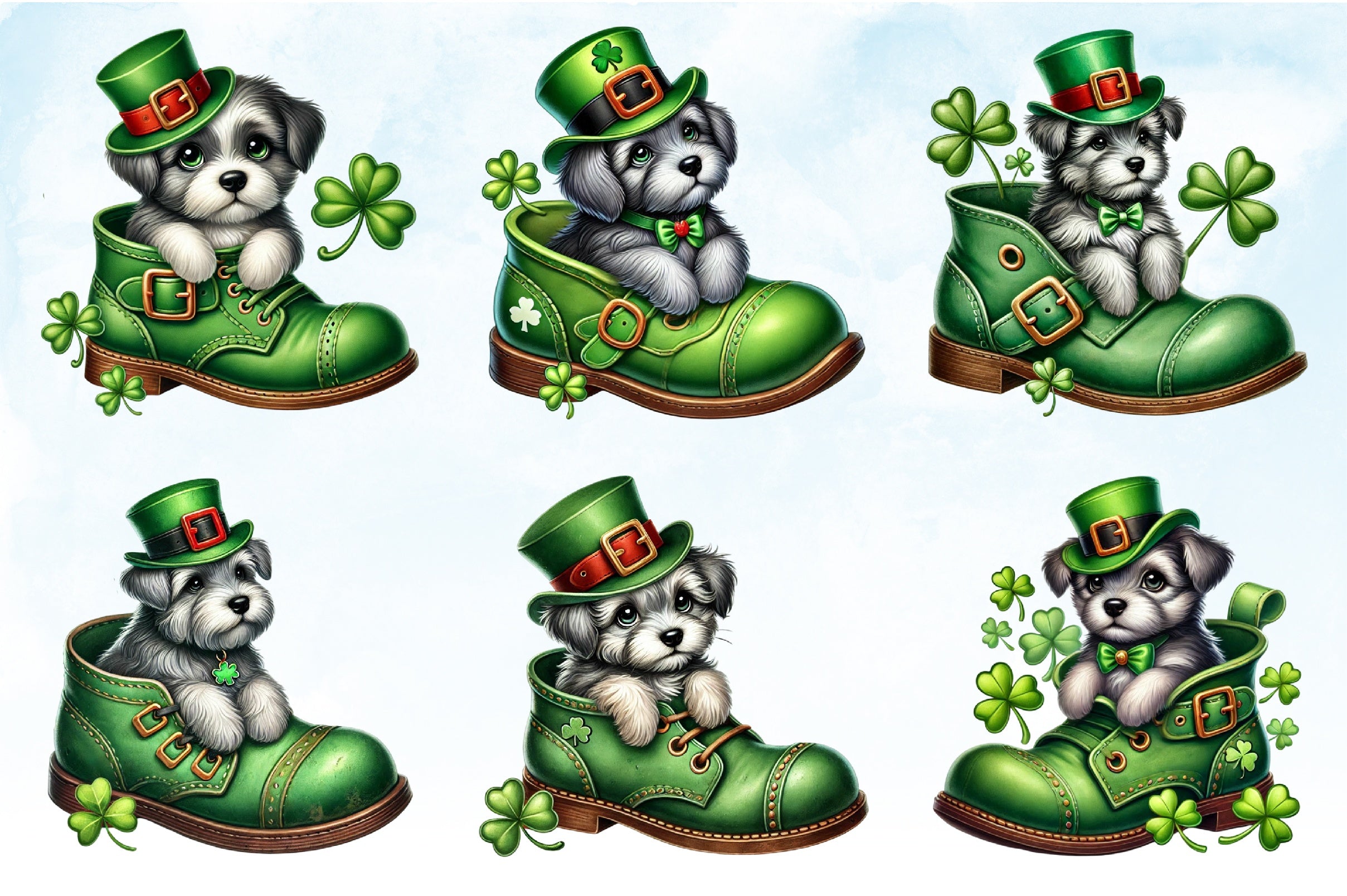 St. Patrick's Day Dog Shoes Clipart Bundle - CraftNest - Digital Crafting and Art
