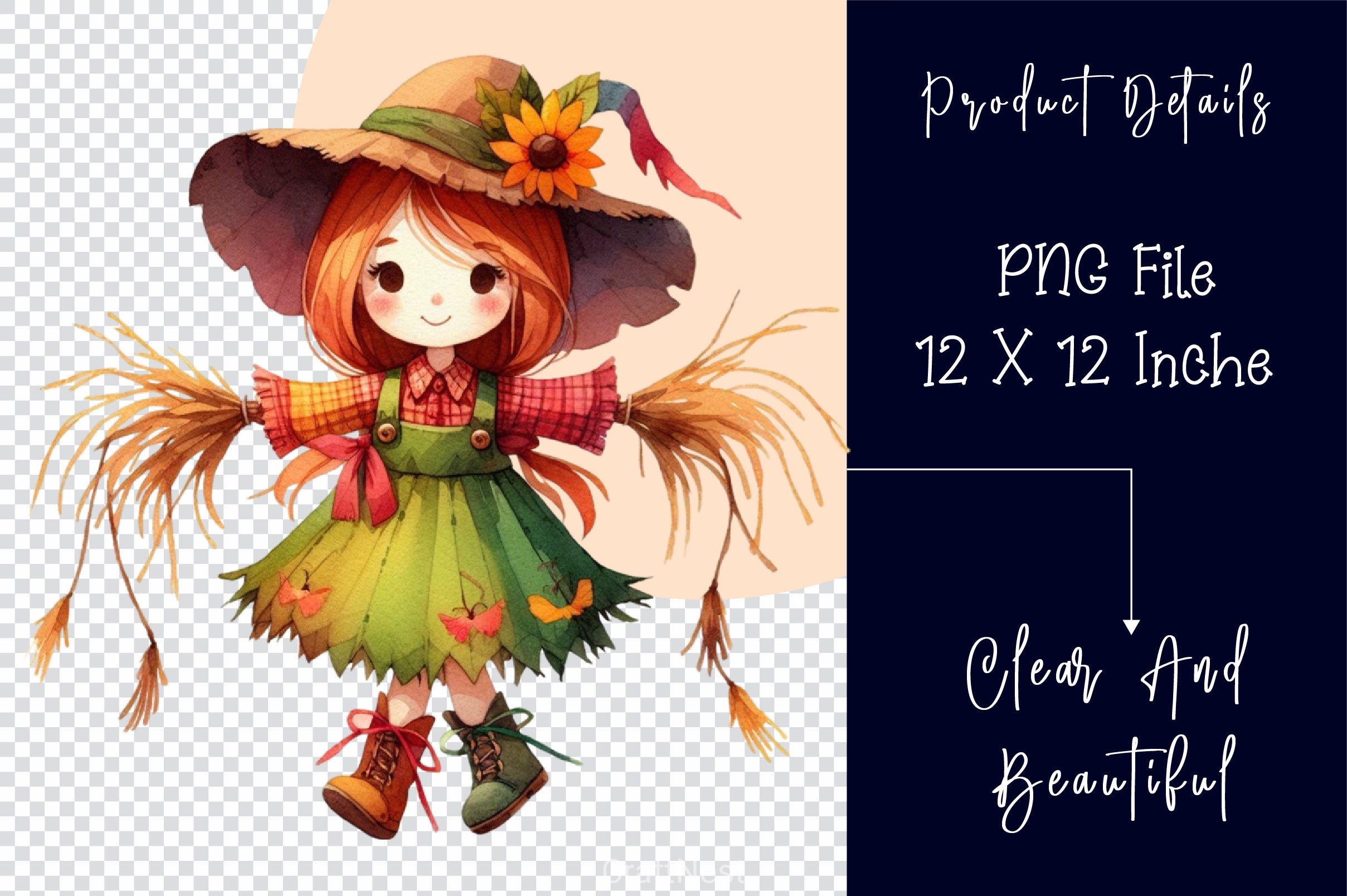 Scarecrow Girl Clipart Bundle - CraftNest - Digital Crafting and Art
