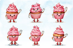 Kawaii Valentine Cupcake Clipart Bundle - CraftNest - Digital Crafting and Art