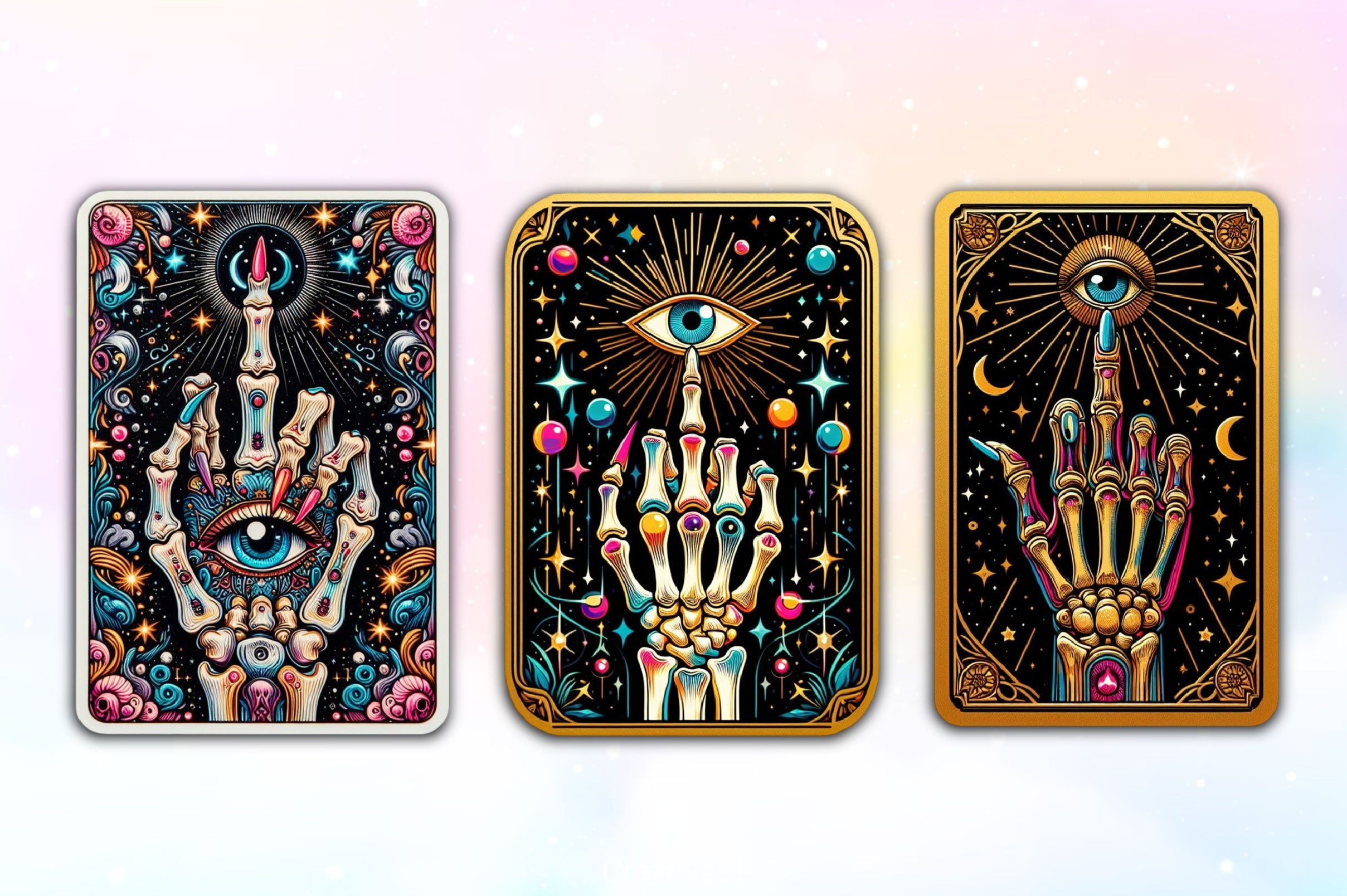 Funny Tarot Card With Skeleton Finger Clipart Bundle - CraftNest - Digital Crafting and Art