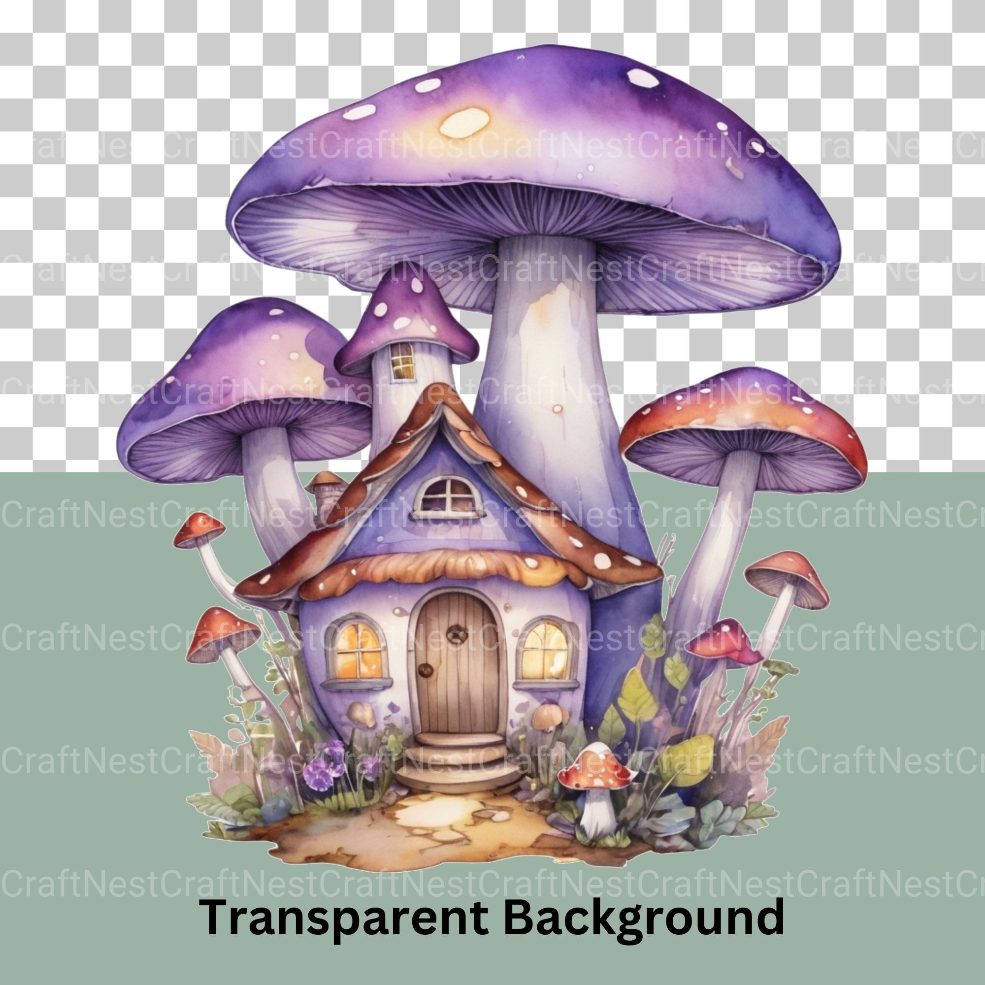 Mushroom Houses Clipart Bundle - CraftNest - Digital Crafting and Art