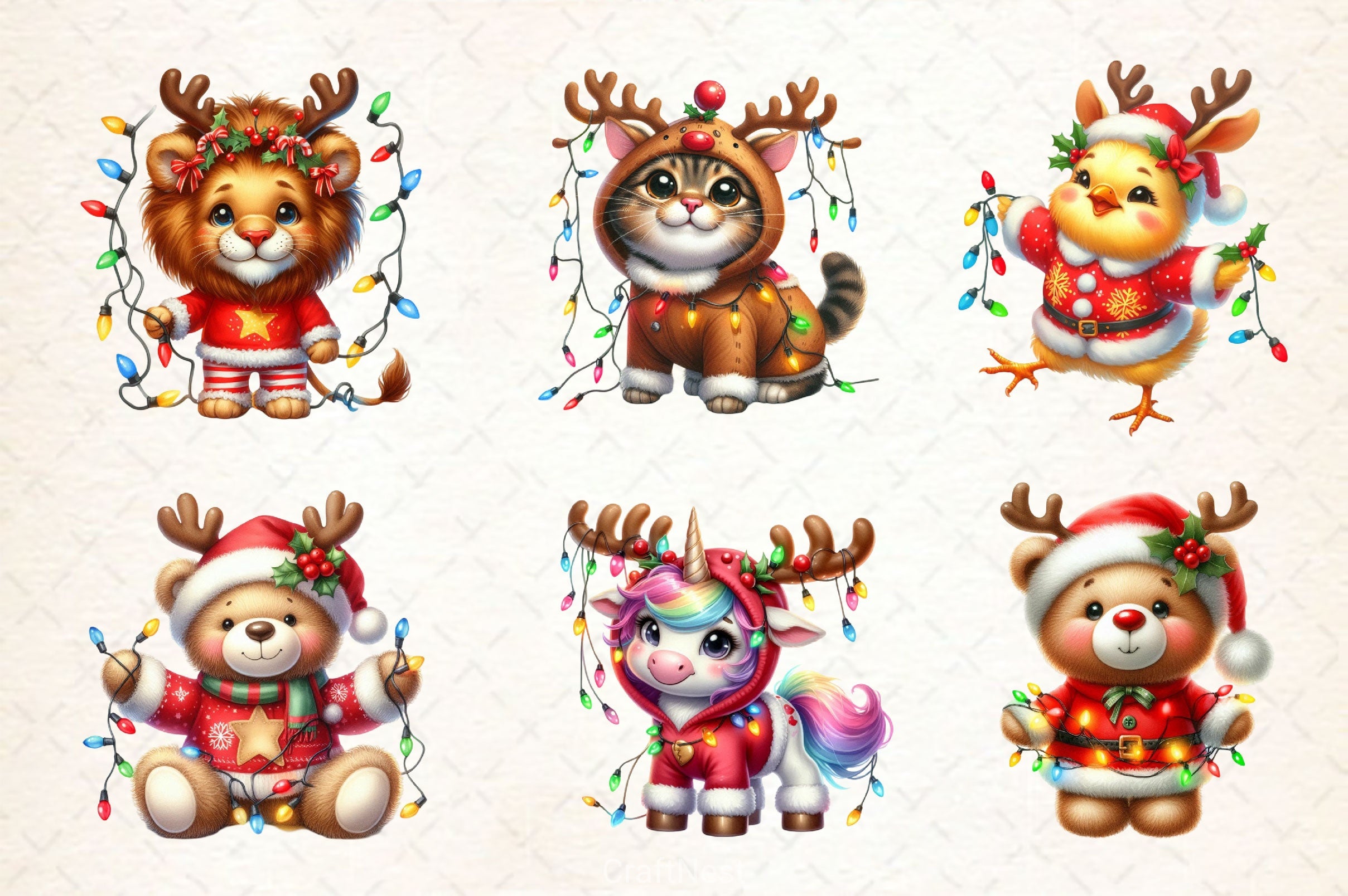 Christmas Animal Clipart Bundle 6 - CraftNest - Digital Crafting and Art