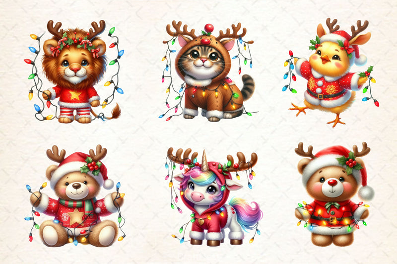 Christmas Animal Clipart Bundle 6 - CraftNest - Digital Crafting and Art