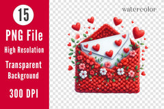 Red Valentine Crochet Envelopes Clipart Bundle - CraftNest - Digital Crafting and Art