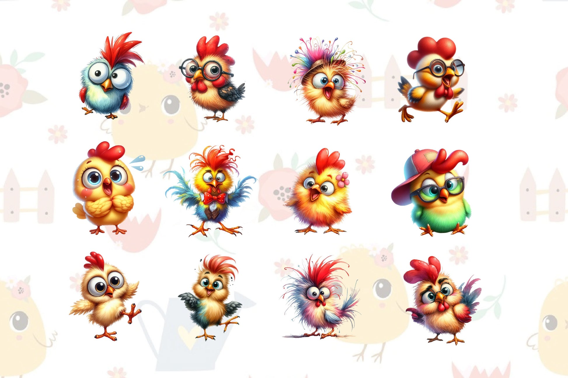 Chicken Chicken Clipart Bundle 6 - CraftNest - Digital Crafting and Art