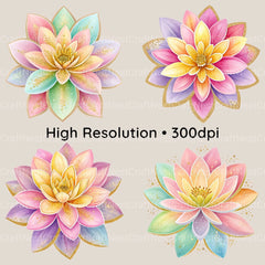 Glitter Flowers Clipart Bundle - CraftNest - Digital Crafting and Art