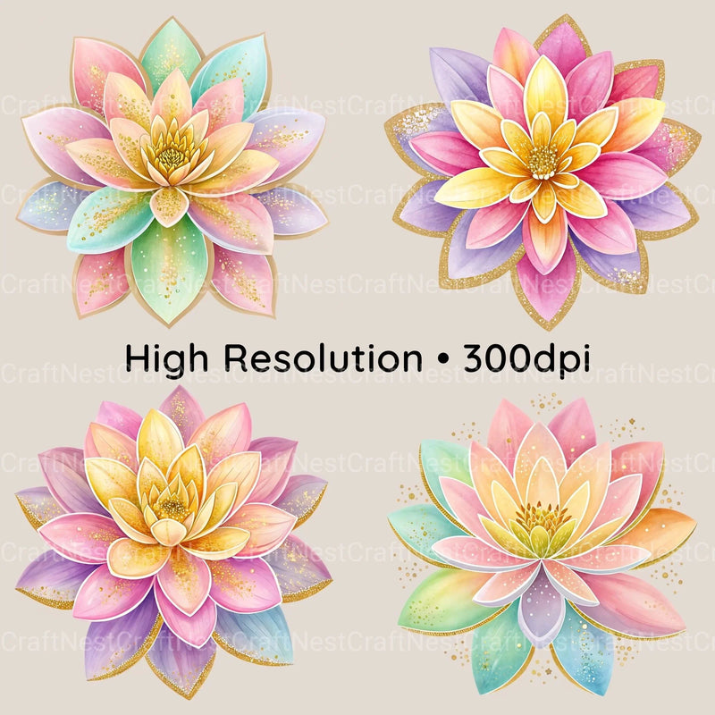 Glitter Flowers Clipart Bundle - CraftNest - Digital Crafting and Art