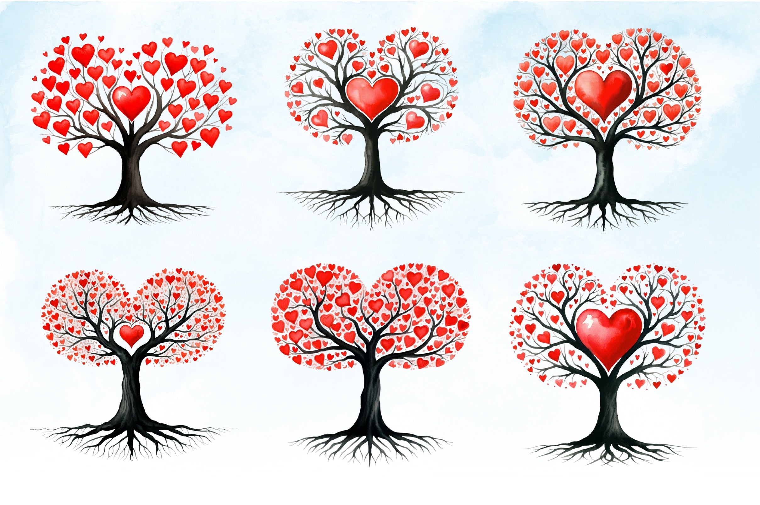 Valentine Heart Tree Clipart Bundle - CraftNest - Digital Crafting and Art