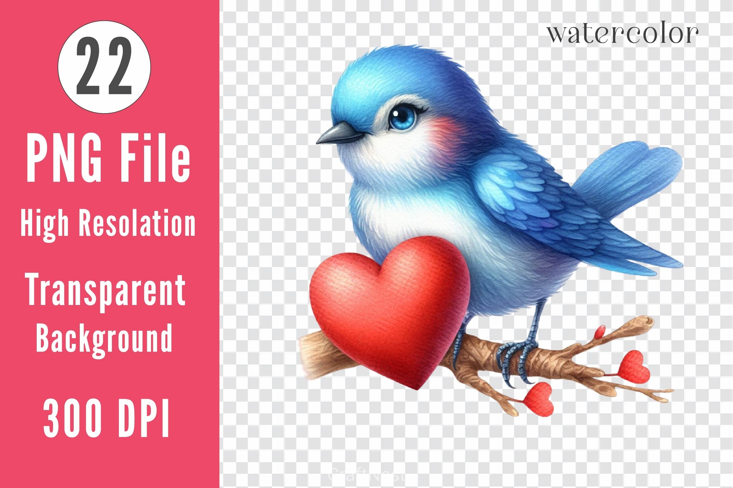 Valentine Bird Clipart Bundle - CraftNest - Digital Crafting and Art