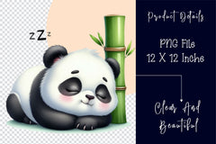 Bamboo Panda Cub Clipart Bundle 2 - CraftNest - Digital Crafting and Art