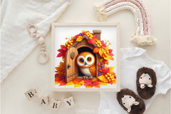 Autumn Owl House Clipart Bundle 2 - CraftNest - Digital Crafting and Art