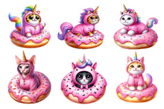 Cat Unicorn And Donut Clipart Bundle 2 - CraftNest - Digital Crafting and Art