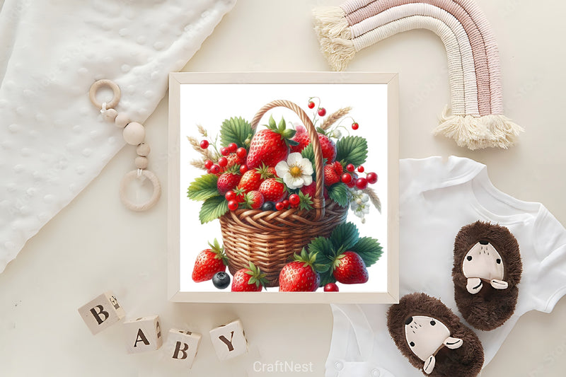Strawberry Basket Clipart Bundle - CraftNest - Digital Crafting and Art