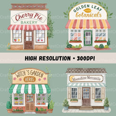 Village Shops Clipart Bundle - CraftNest - Digital Crafting and Art