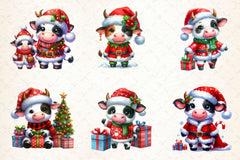 Christmas Cow Cute Cow Clipart Bundle - CraftNest - Digital Crafting and Art