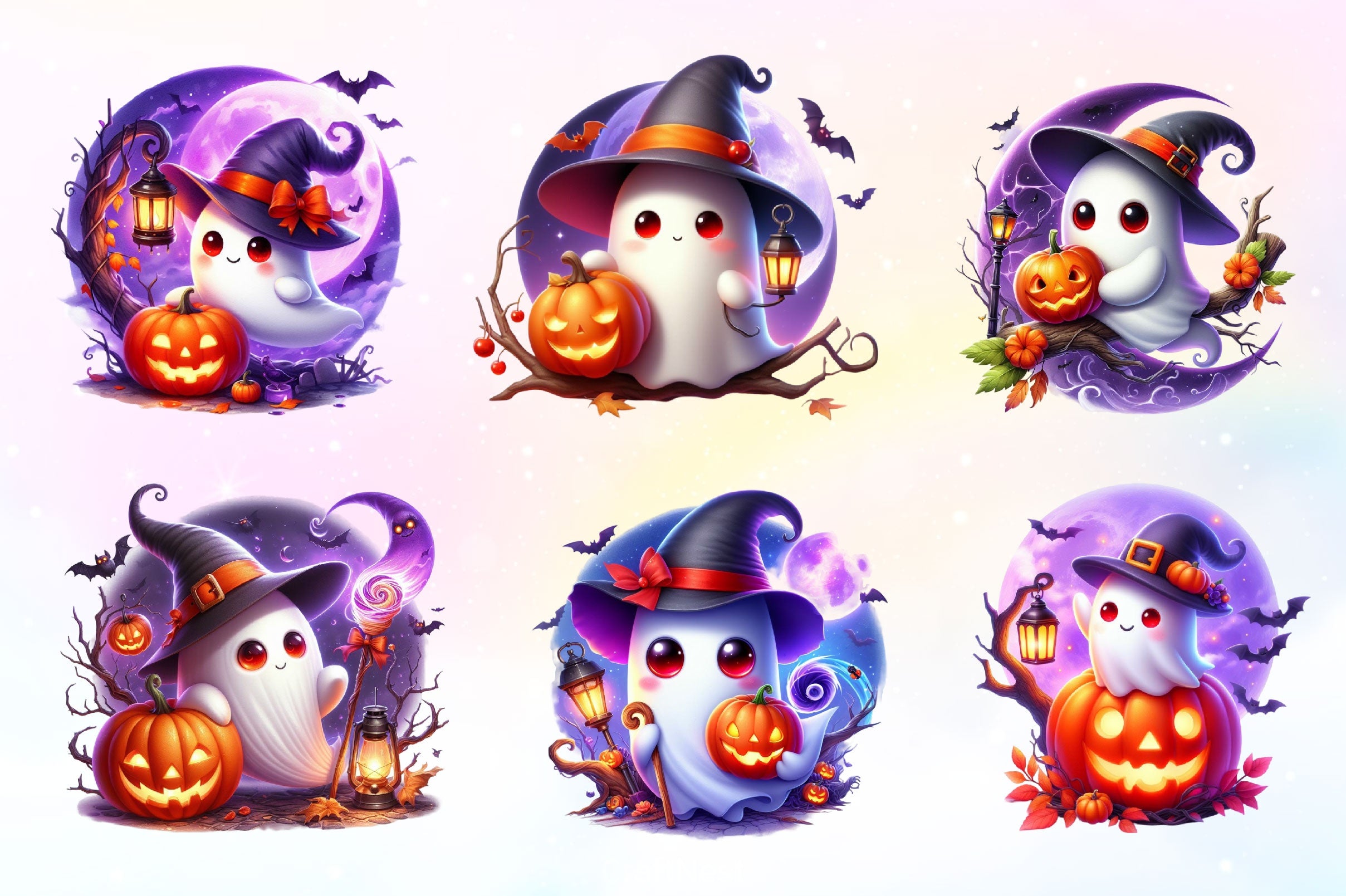 Cute Halloween Ghost Clipart Bundle 3 - CraftNest - Digital Crafting and Art