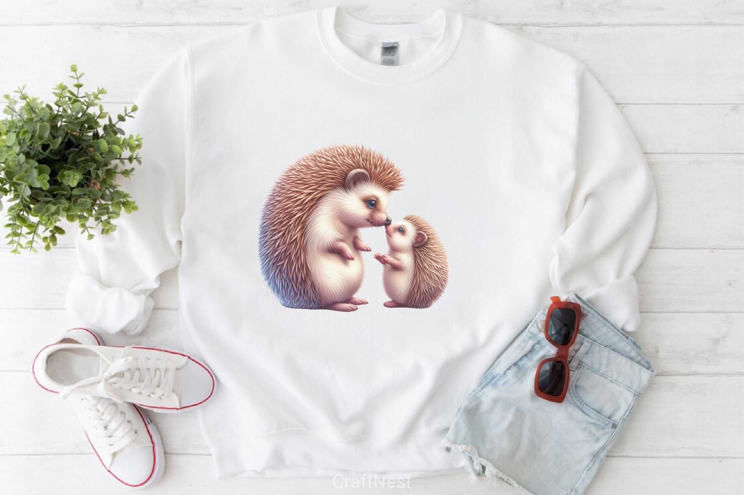 Hedgehog Family Clipart Bundle - CraftNest - Digital Crafting and Art