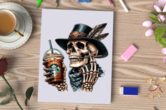 Halloween Skeleton Coffee Clipart Bundle - CraftNest - Digital Crafting and Art